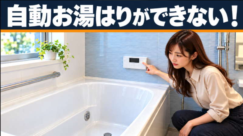 【完全ガイド】お風呂の自動お湯はりが使えない原因と解決法！修理費用を考えるコツも解説 