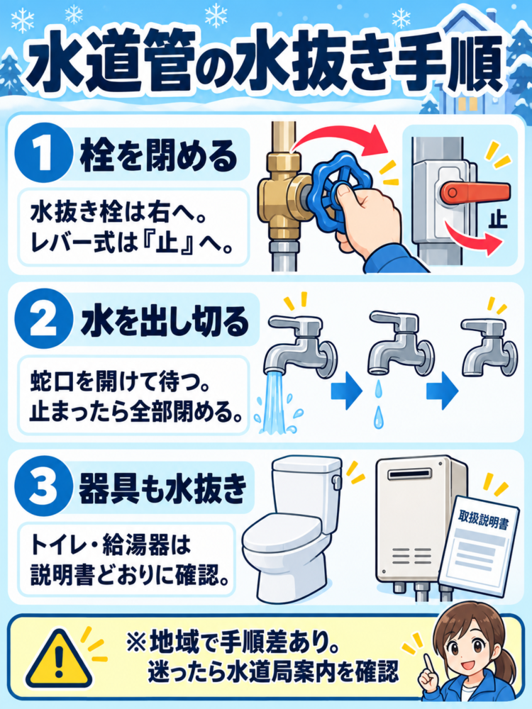 失敗しない水道管の水抜き手順