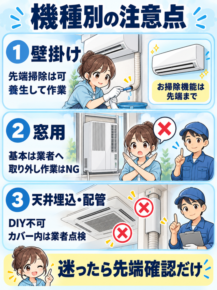 Points to Note by Model and Installation Conditions